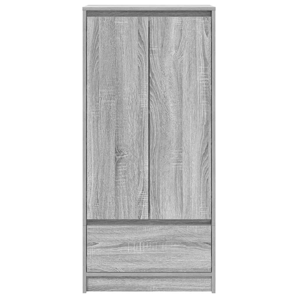 skab med skuffe 55,5x34x119,5 cm konstrueret træ grå sonoma-eg