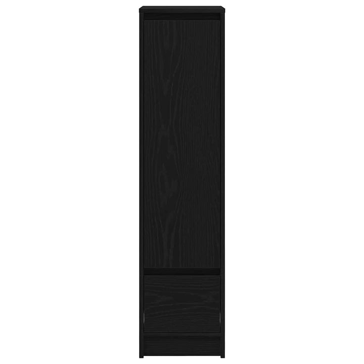 højskab 29,5x34x119,5 cm konstrueret træ sort egetræsfarve