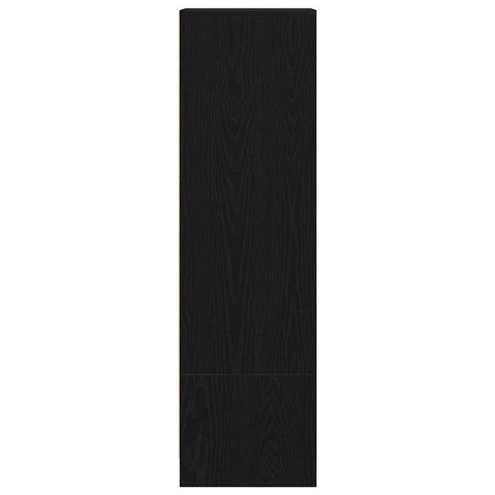 højskab 29,5x34x119,5 cm konstrueret træ sort egetræsfarve