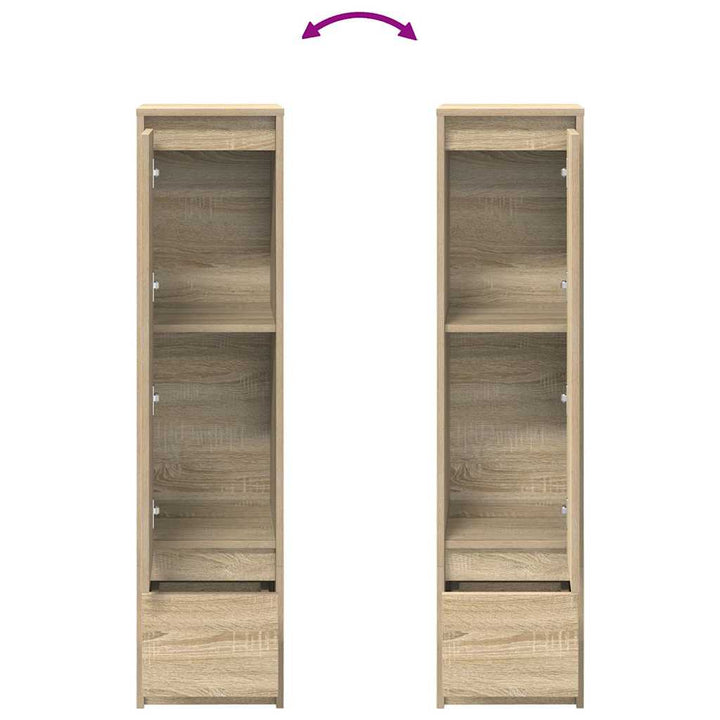 højskab 29,5x34x119,5 cm konstrueret træ sonoma-eg
