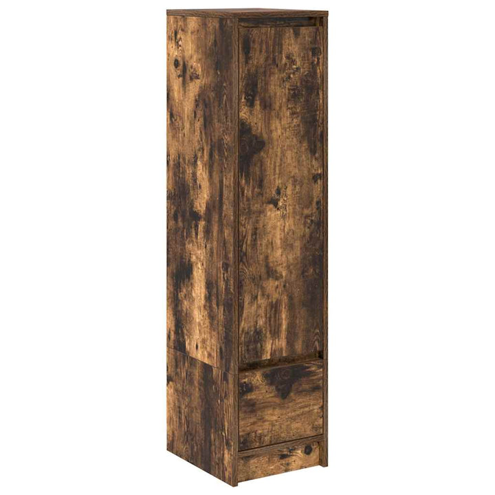højskab 29,5x34x119,5 cm konstrueret træ røget egetræsfarve