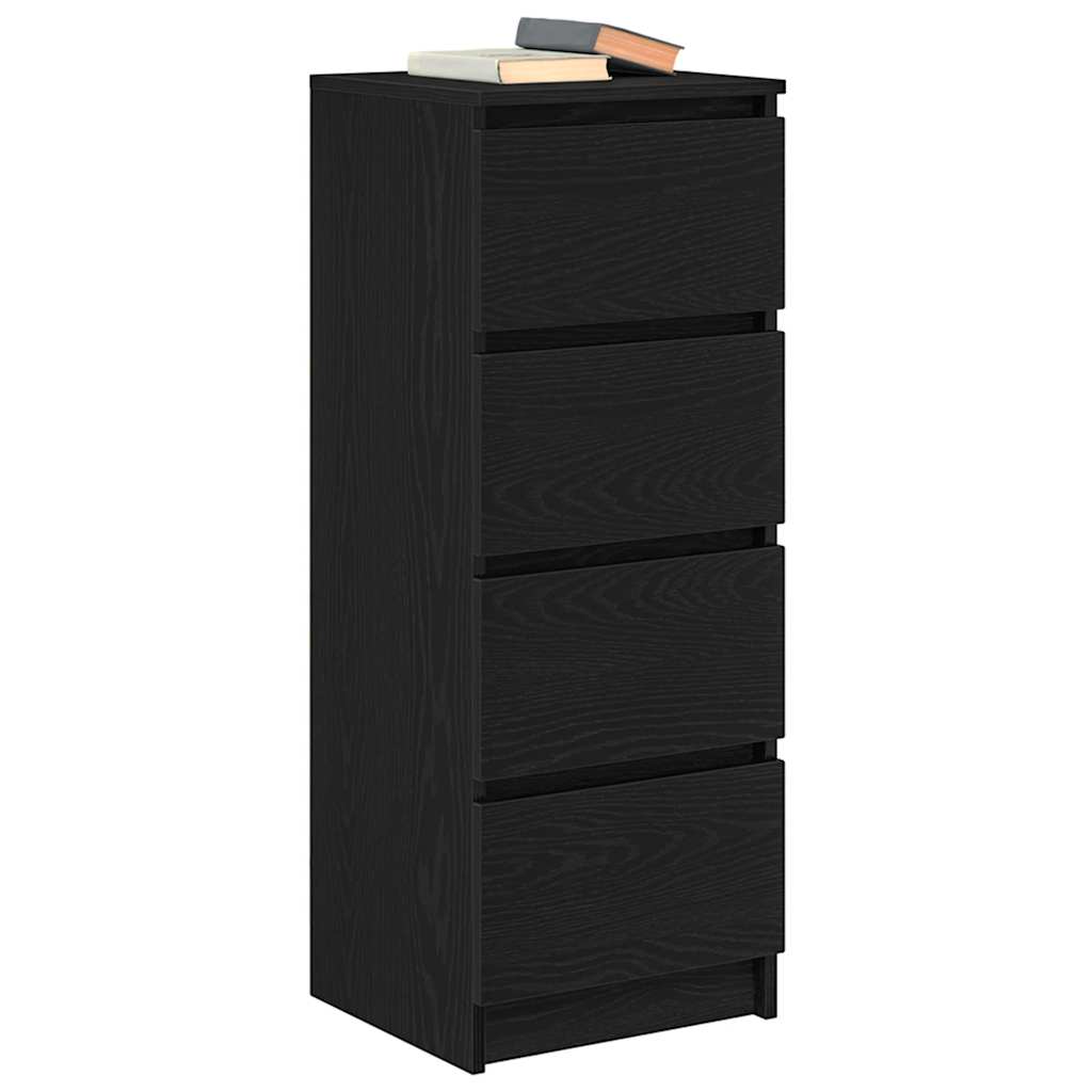 skænk 37,5x35x99 cm konstrueret træ sort egetræsfarve