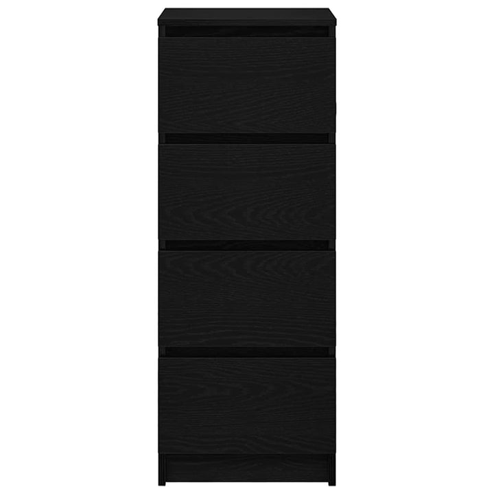 skænk 37,5x35x99 cm konstrueret træ sort egetræsfarve