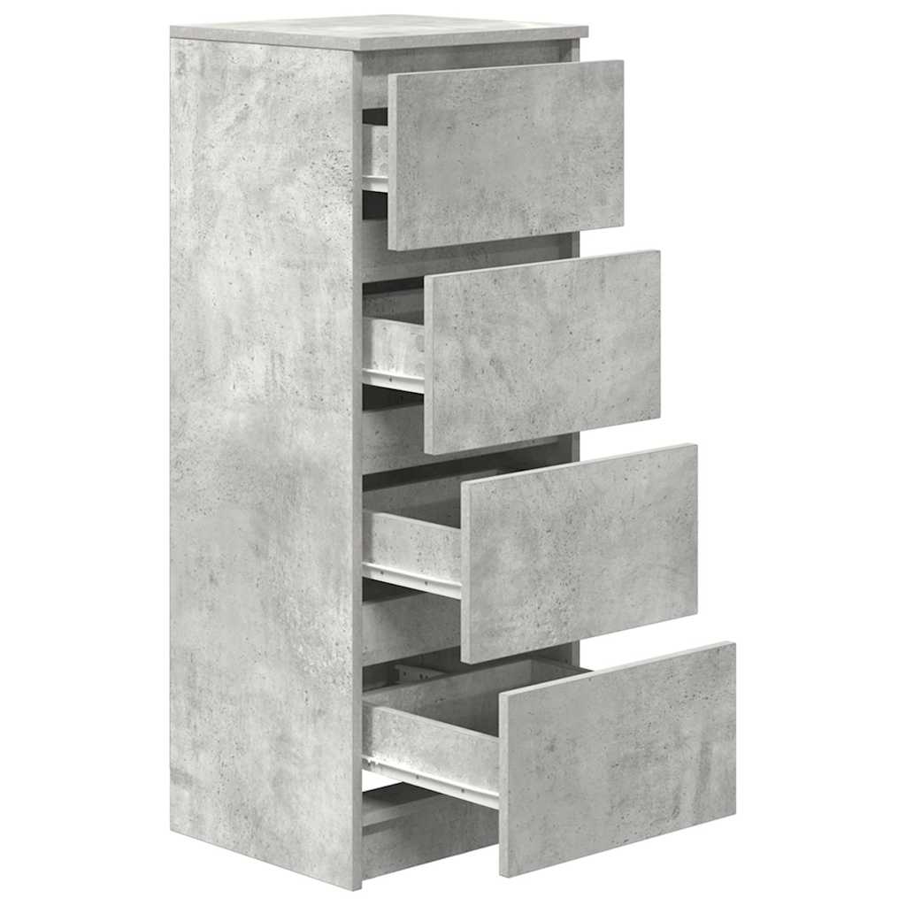 skænk 37,5x35x99 cm konstrueret træ betongrå