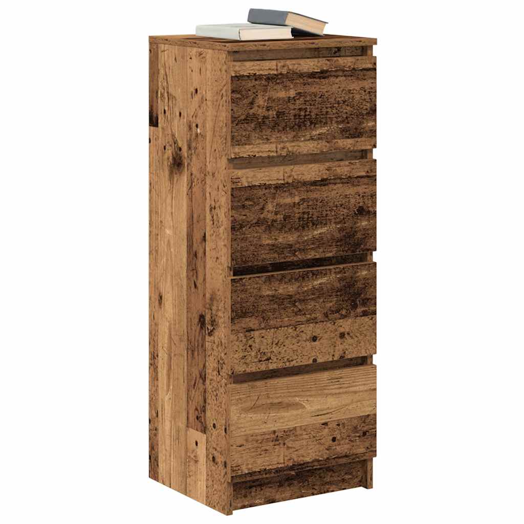 skænk 37,5x35x99 cm konstrueret træ antikt træ