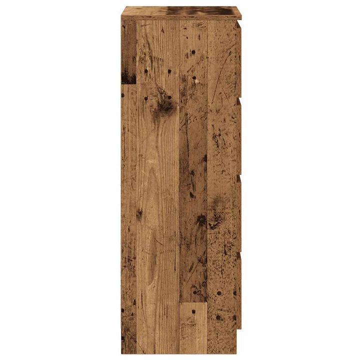 skænk 37,5x35x99 cm konstrueret træ antikt træ