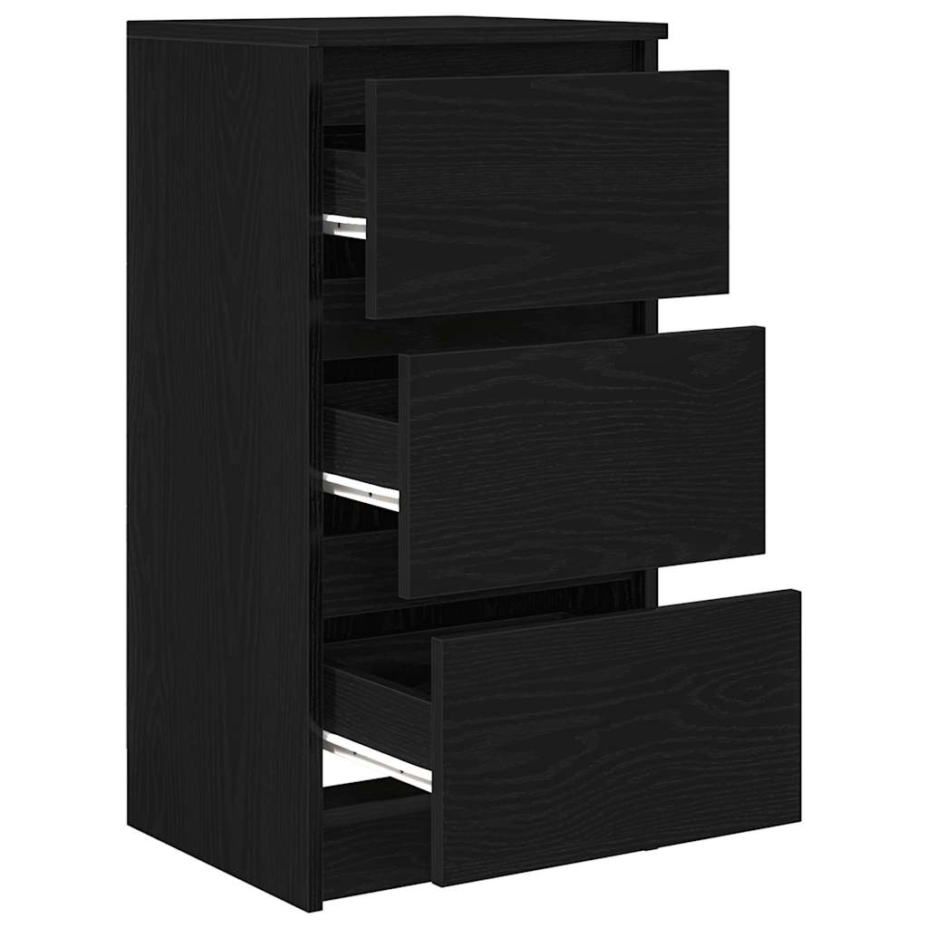 skænk 37,5x35x76 cm konstrueret træ sort egetræsfarve