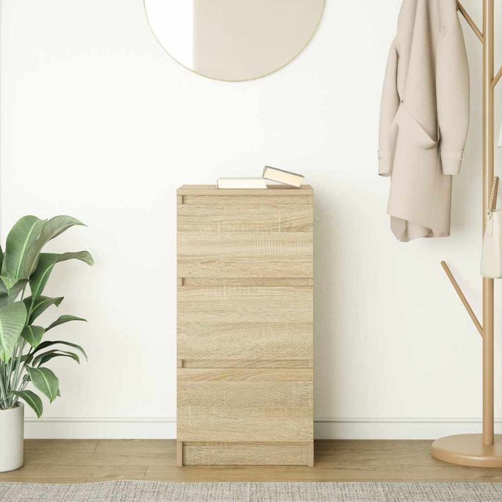skænk 37,5x35x76 cm konstrueret træ røget egetræsfarve