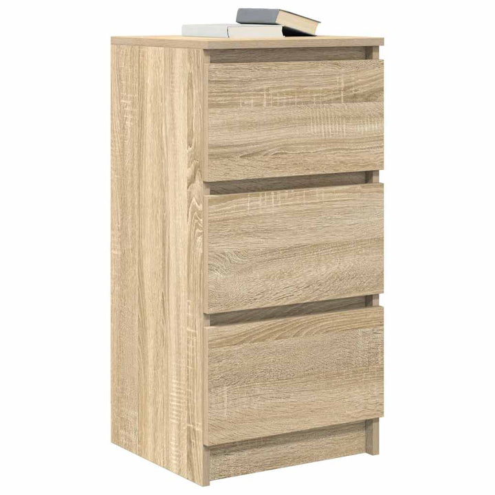 skænk 37,5x35x76 cm konstrueret træ røget egetræsfarve