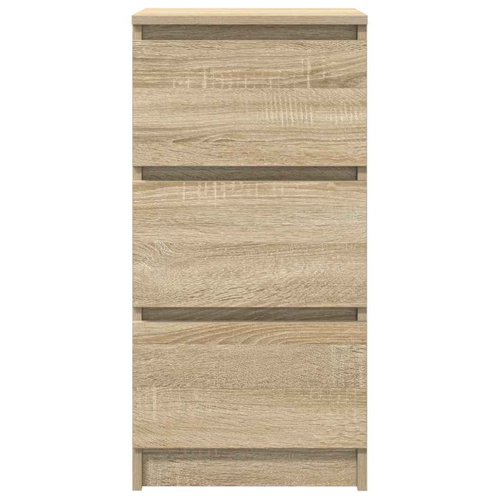 skænk 37,5x35x76 cm konstrueret træ røget egetræsfarve