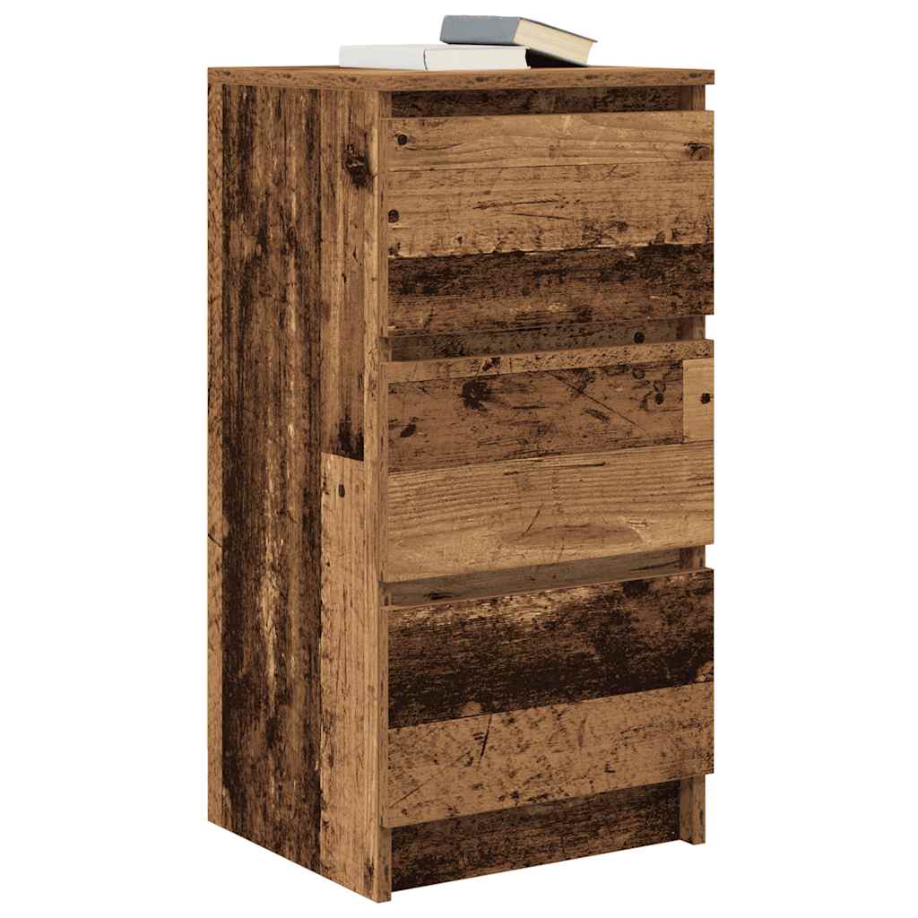 skænk 37,5x35x76 cm konstrueret træ antikt træ