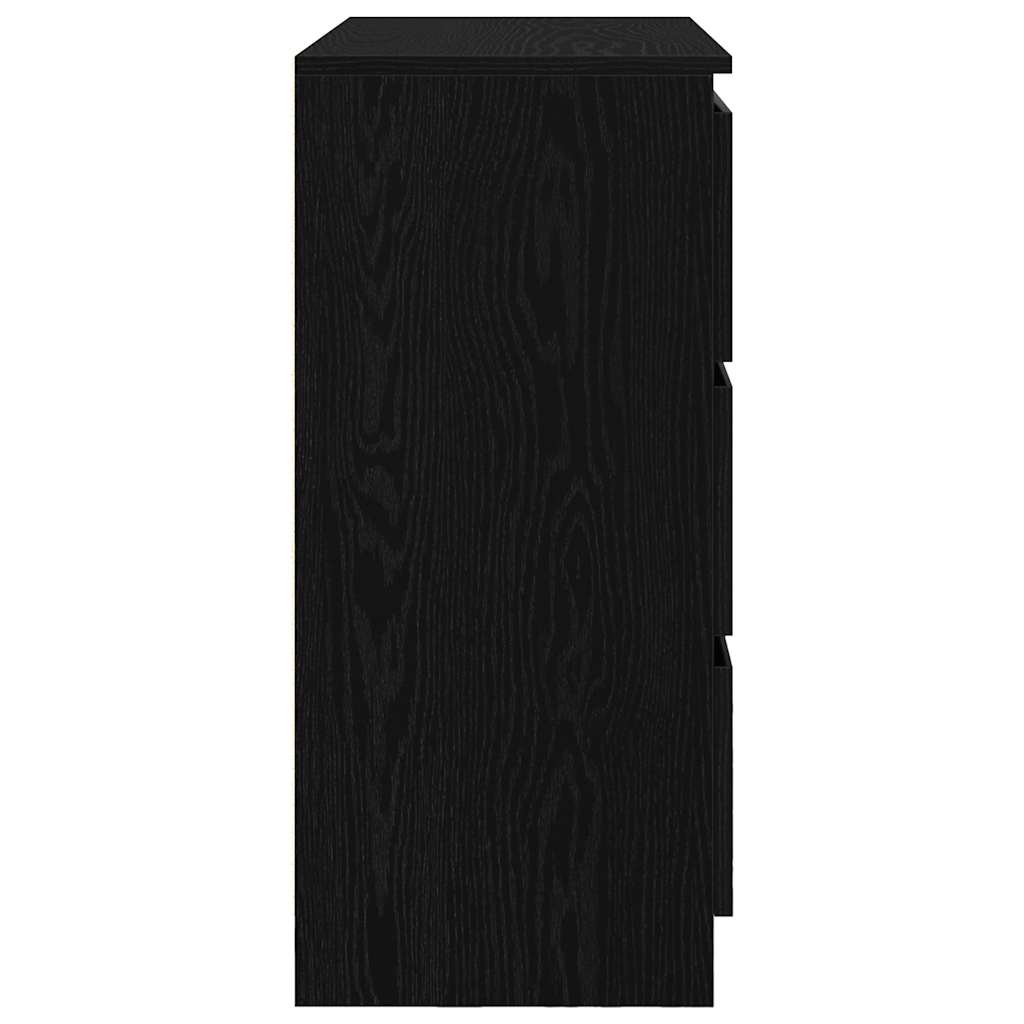 skænk 80x35x76 cm konstrueret træ sort egetræsfarve