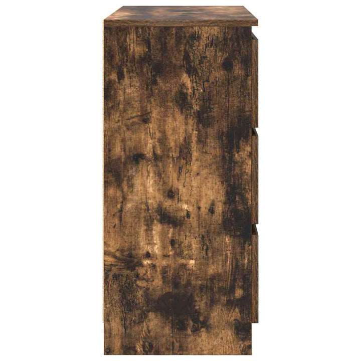 skænk 80x35x76 cm konstrueret træ røget egetræsfarve