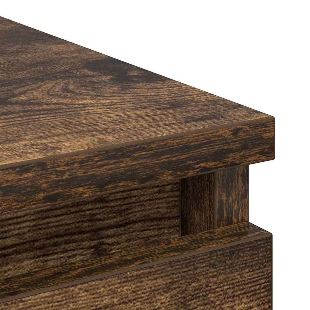 skænk 80x35x76 cm konstrueret træ røget egetræsfarve