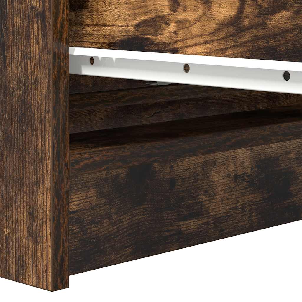 skænk 80x35x76 cm konstrueret træ røget egetræsfarve