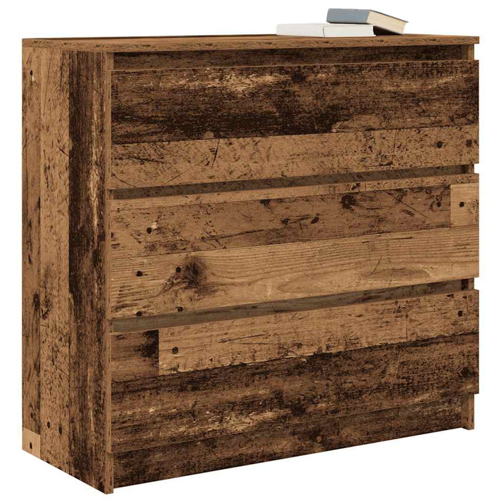 skænk 80x35x76 cm konstrueret træ antikt træ