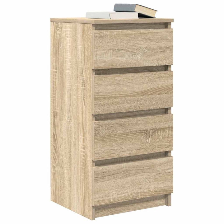 skænk 37,5x35x76 cm konstrueret træ røget egetræsfarve