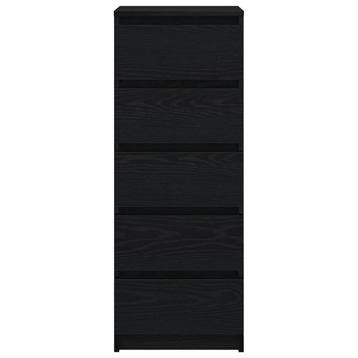 skænk med skuffer 37,5x35x99 cm konstrueret træ sort egetræ