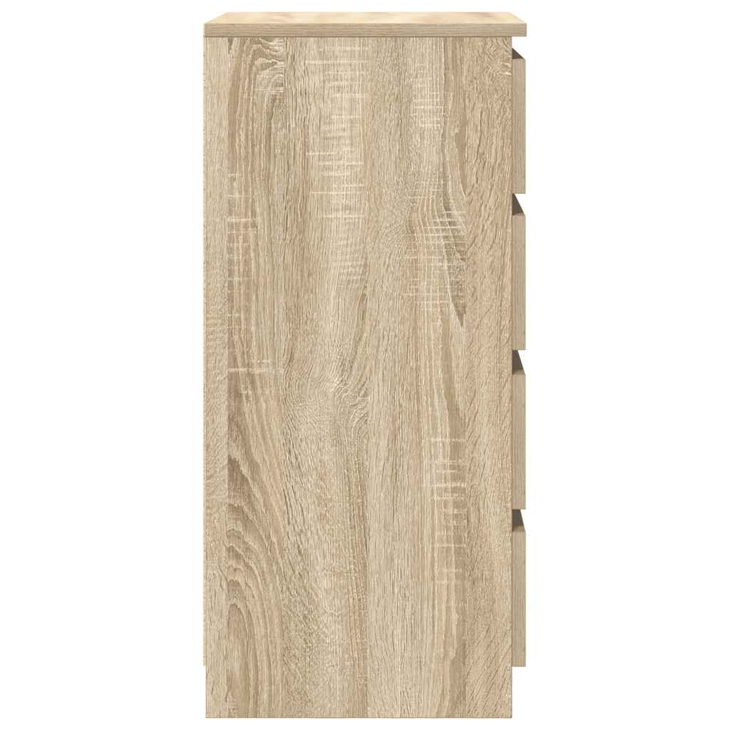 skænk med skuffer 37,5x35x99 cm konstrueret træ sonoma-eg