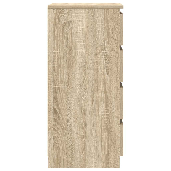 skænk med skuffer 37,5x35x99 cm konstrueret træ sonoma-eg