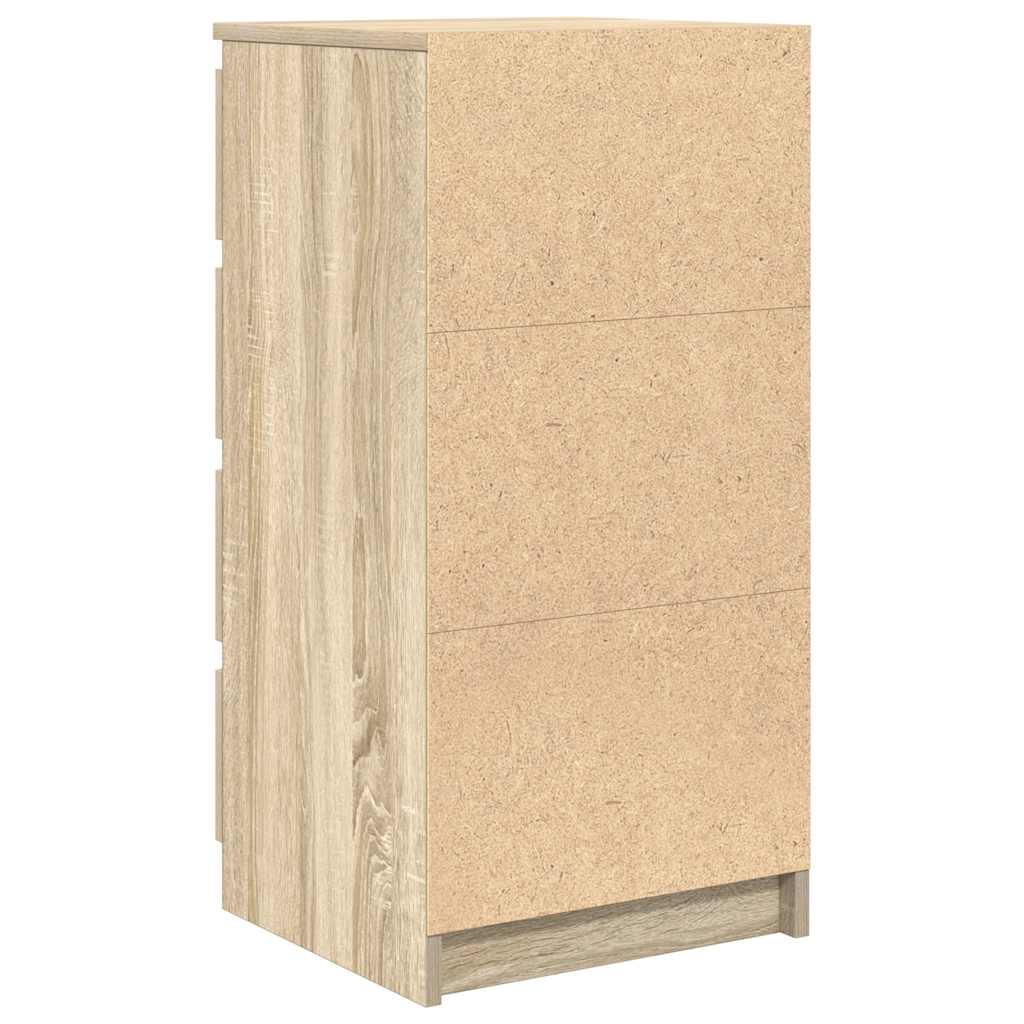 skænk med skuffer 37,5x35x99 cm konstrueret træ sonoma-eg