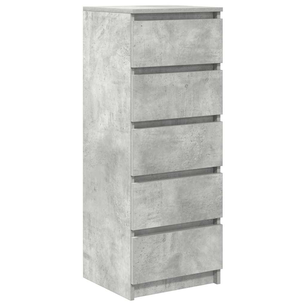 skænk med skuffer 37,5x35x99 cm konstrueret træ betongrå