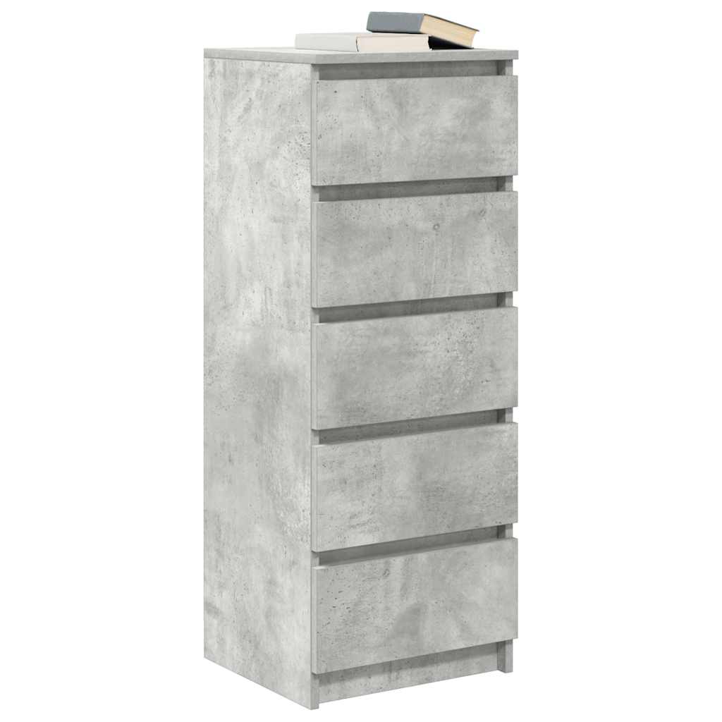 skænk med skuffer 37,5x35x99 cm konstrueret træ betongrå