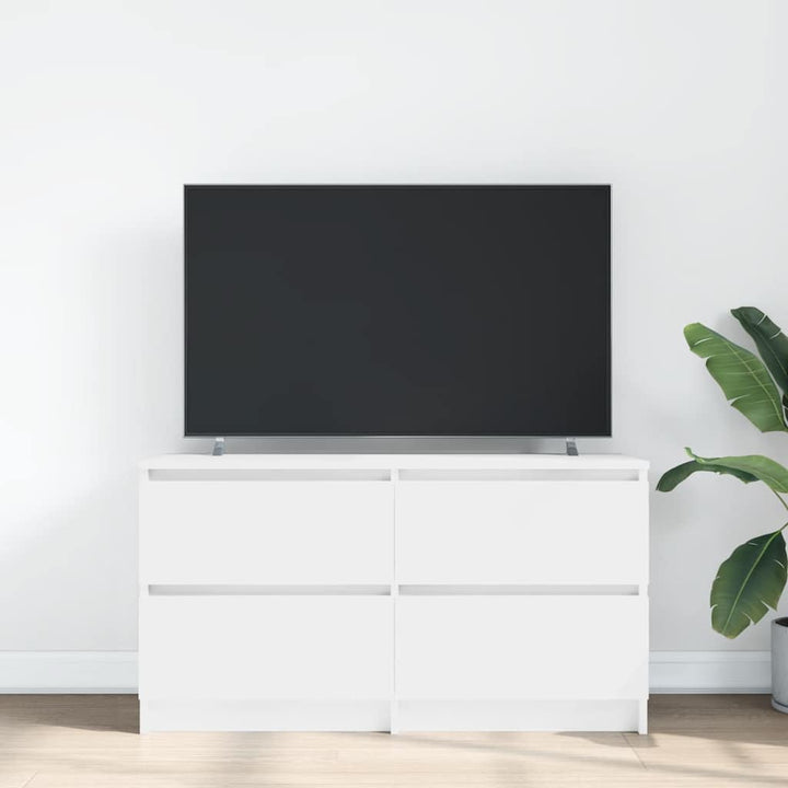 tv-bord 100x35x54 cm konstrueret træ hvid