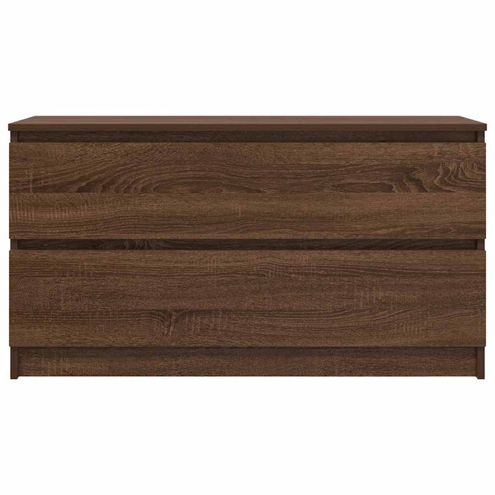 tv-bord 100x35x54 cm konstrueret træ brun egetræsfarve