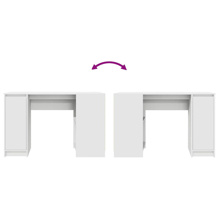skrivebord 120x42x76 cm konstrueret træ hvid
