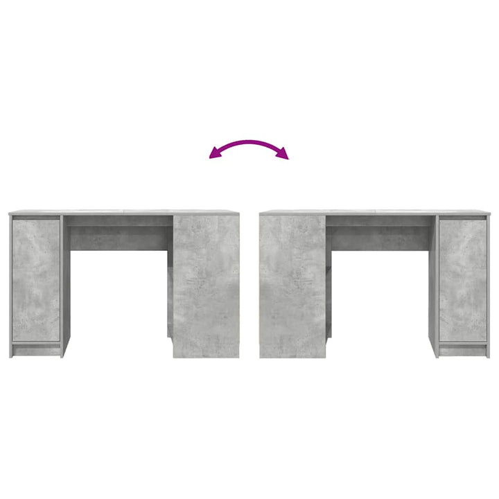 skrivebord 120x42x76 cm konstrueret træ betongrå