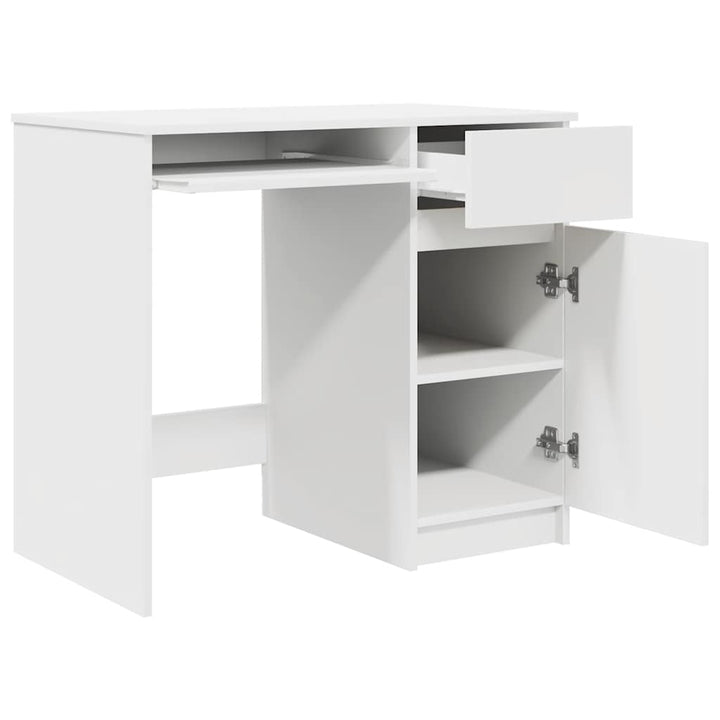 skrivebord 86x49x76 cm konstrueret træ hvid