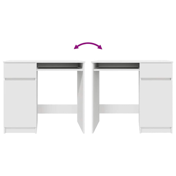 skrivebord 86x49x76 cm konstrueret træ hvid