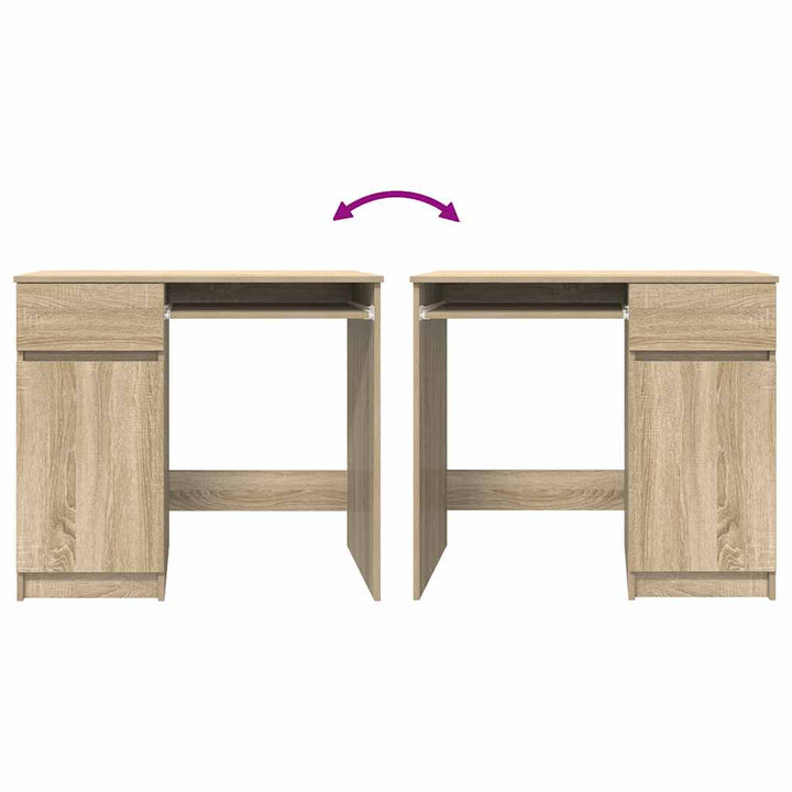 skrivebord 86x49x76 cm konstrueret træ sonoma-eg
