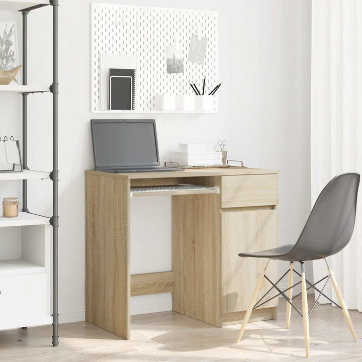 skrivebord 86x49x76 cm konstrueret træ sonoma-eg