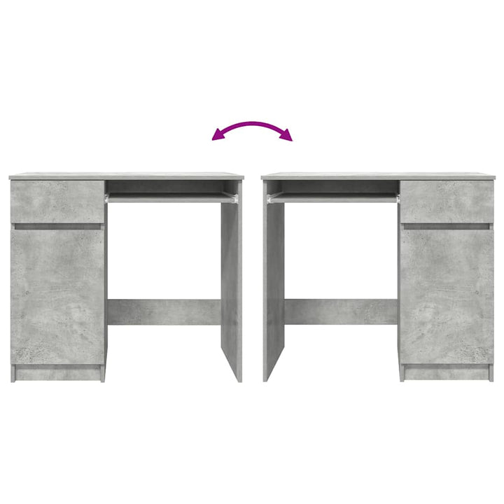skrivebord 86x49x76 cm konstrueret træ betongrå