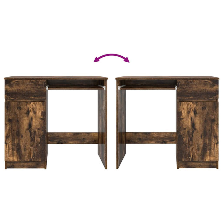skrivebord 86x49x76 cm konstrueret træ røget egetræsfarve
