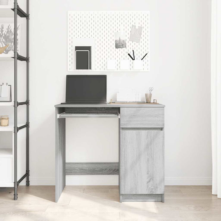 skrivebord 86x49x76 cm konstrueret træ grå sonoma-eg
