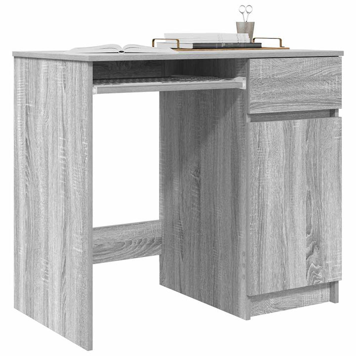 skrivebord 86x49x76 cm konstrueret træ grå sonoma-eg