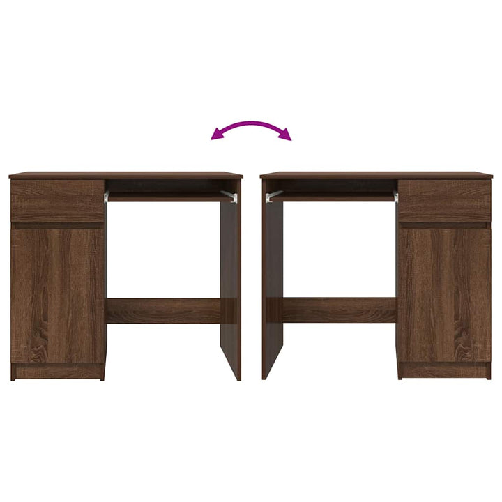 skrivebord 86x49x76 cm konstrueret træ brun egetræsfarve