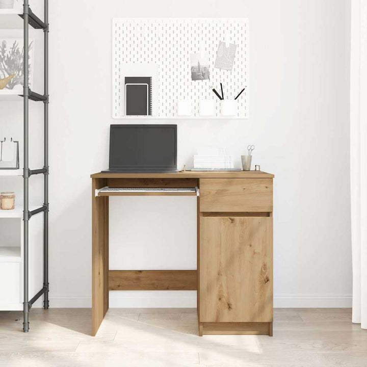 skrivebord 86x49x76 cm konstrueret træ kunsteg