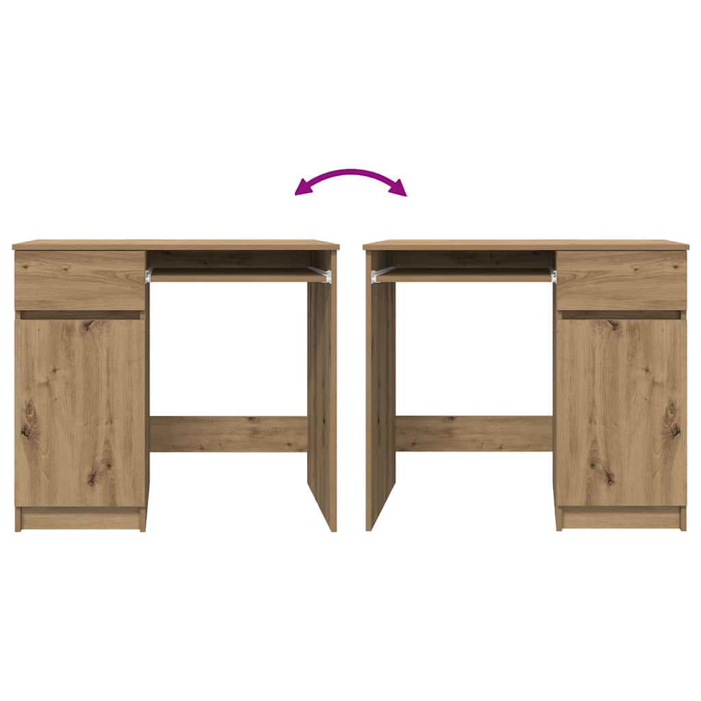 skrivebord 86x49x76 cm konstrueret træ kunsteg