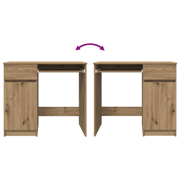 skrivebord 86x49x76 cm konstrueret træ kunsteg