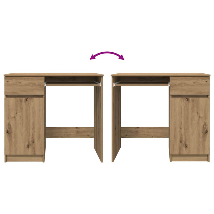 skrivebord 86x49x76 cm konstrueret træ kunsteg