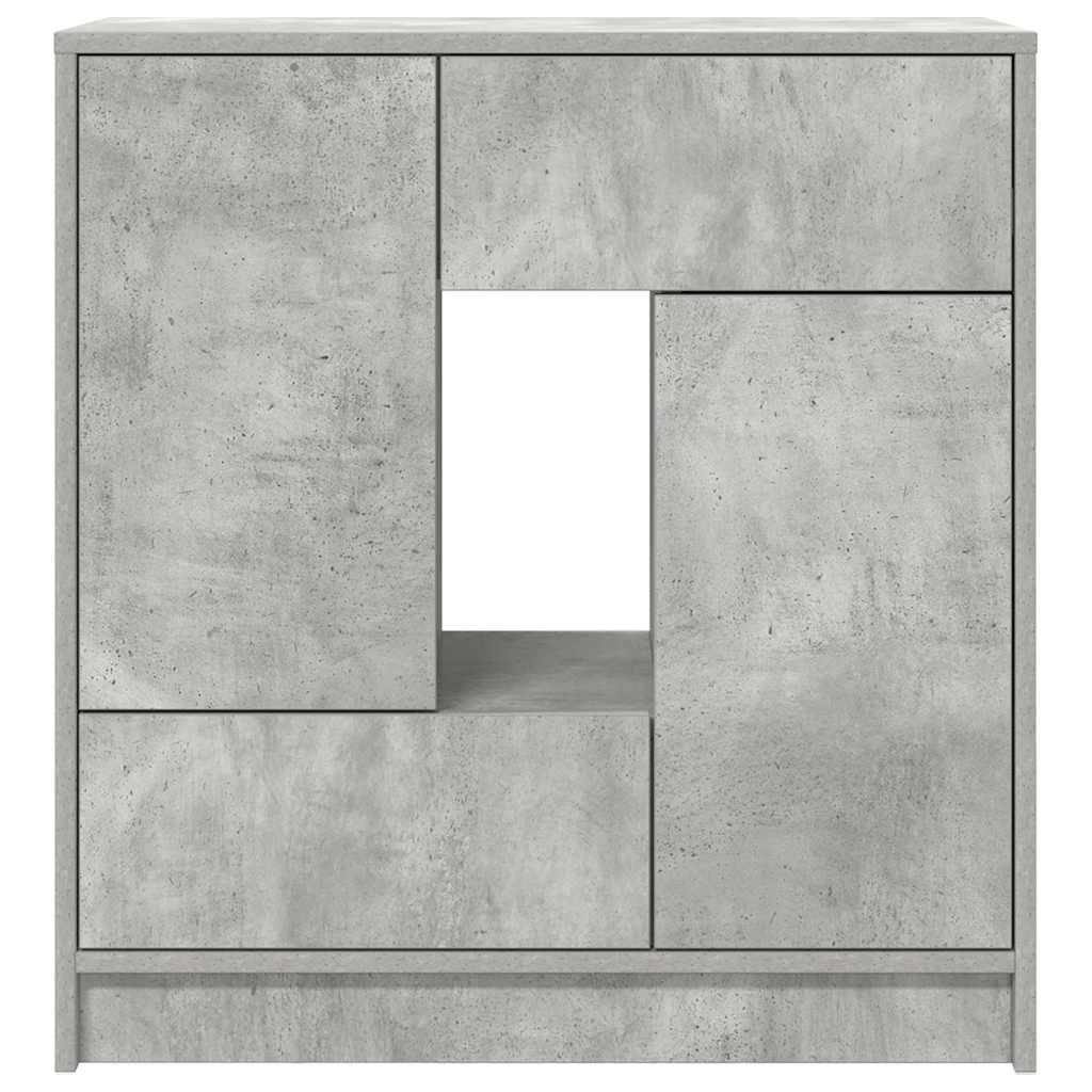 skænk med skuffer og låger 70,5x34x74,5 cm betongrå