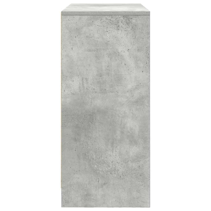 skænk med skuffer og låger 70,5x34x74,5 cm betongrå