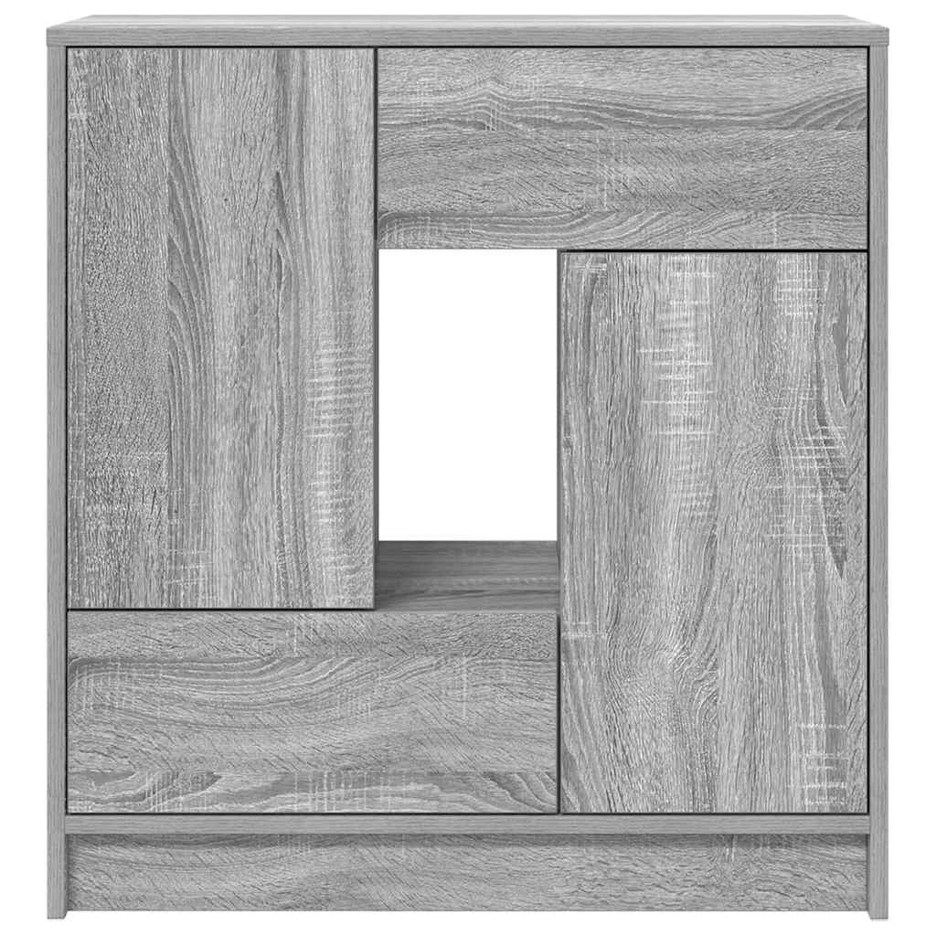 skænk med skuffer og låger 70,5x34x74,5 cm grå sonoma-eg