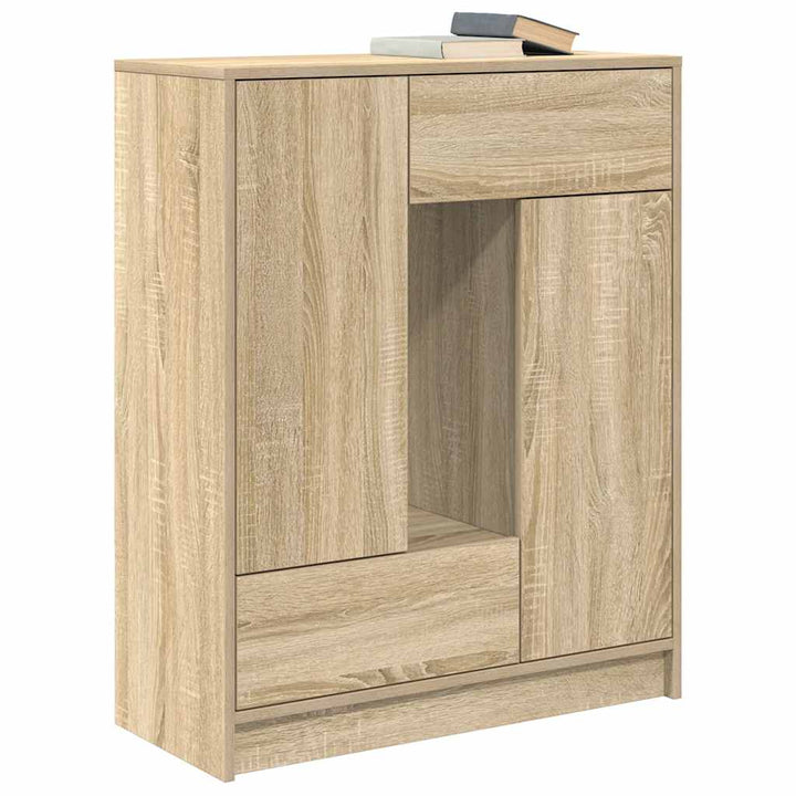 skænk med skuffer og låger 73x31x90 cm sonoma-eg