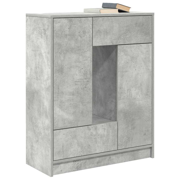 skænk med skuffer og låger 73x31x90 cm betongrå