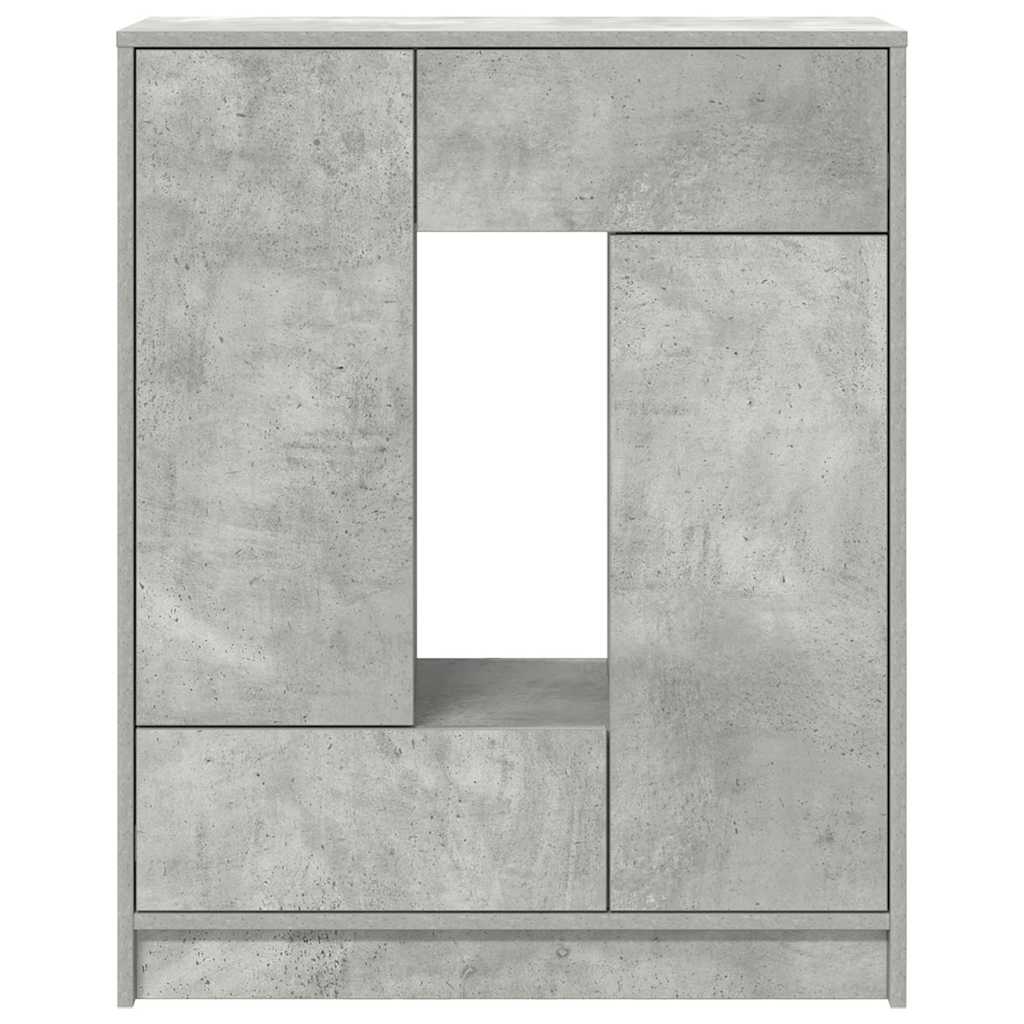 skænk med skuffer og låger 73x31x90 cm betongrå